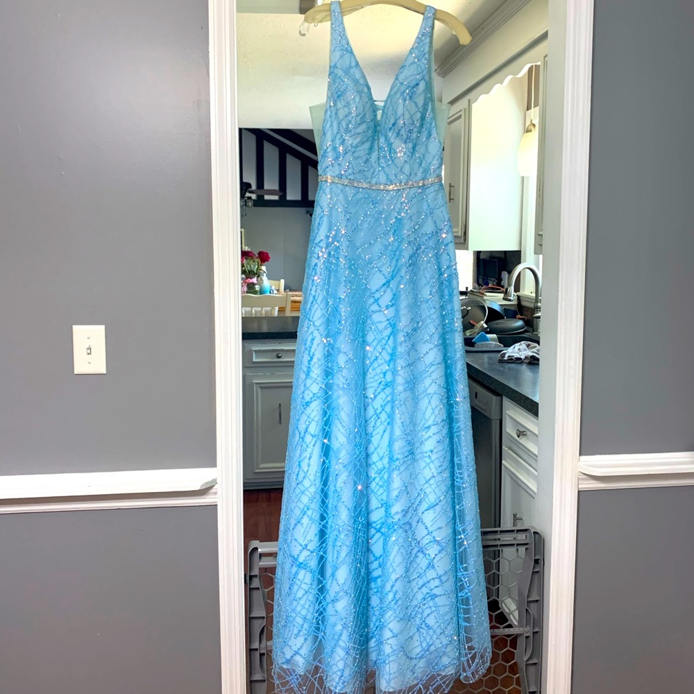 Light Blue Pageant Ball gown, size 8.